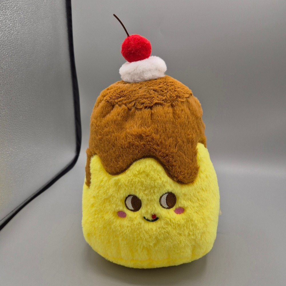 A&A Global Industries Kawaii Flan Pudding Dessert Plush Yellow Brown PL2262‎